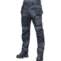 DeWalt Men's Westport Ripstop Stretch Holster Pocket Trousers /Black 40" R in Grey Stretch Ripstop
