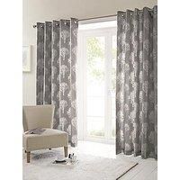 Fusion - Woodland Trees - 100% Cotton Pair of Eyelet Curtains - 66" Width x 54" Drop (168 x 137cm) in Green