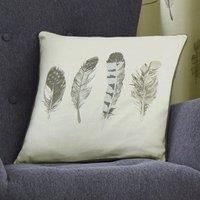 Idaho Eyelet Curtains Grey Feather Print Ready Made Lined Ring Top Curtain Pairs