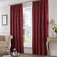 Eastbourne Jaquard Pencil Pleat Lined Curtains Burgundy