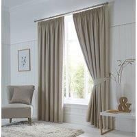 Fusion - Dijon - Blackout / Thermal Insulated Pair of Pencil Pleat Curtains - 66" Width x 90" Drop (168 x 229cm) in Natural