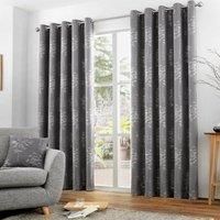 Curtina Elmwood Curtains, 117 x 137cm, Graphite