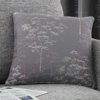 Curtina Elmwood Floral Print Filled Cushion, Graphite, 43 x 43 Cm