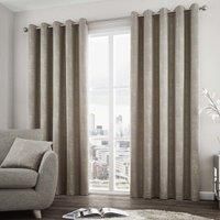 Curtina Solent Eyelet Lined Curtains, Stone, 46 x 72 Inch