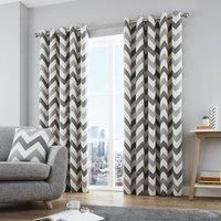 Fusion Chevron 100% Cotton Lined Eyelet Curtains