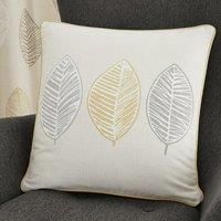 Fusion - Skandi Leaf - 100% Cotton Cushion Cover - 43x43 cm in Ochre