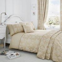 Serene - Jasmine - Easy Care Duvet Cover Set | Super-King Size | Champagne Gold Bedding