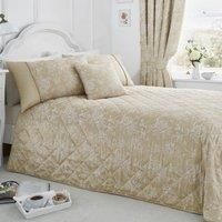 Serene - Jasmine - Easy Care Quilted Bedspread - 240x220cm | Champagne Gold