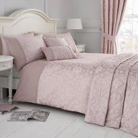 Serene Blossom-Jacquard Duvet Cover Set, Blush Pink, Super-King
