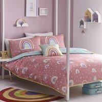 Appletree Single Duvet Cover Bedding Set Rainbow Pom Pom Reversible (1495)