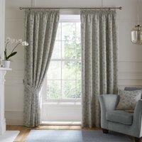 Curtina "Bird Trail" Jacquard Print Fully Lined Pencil Pleat Curtains Duck Egg