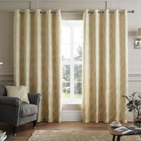 Curtina Houston Ready Made Eyelet Curtains Natural
