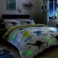 Bedlam Dino-Glow in The Dark Duvet Cover Set, Multicolour, Double