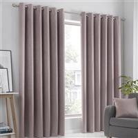 Fusion Strata Woven Eyelet Lined Curtains, Blush, 66 x 72 Inch, 100% Polyester, W168cm (66") x D183cm (72")