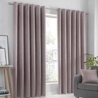 Fusion Strata Woven Eyelet Lined Curtains, Blush, 90 x 72 Inch, 100% Polyester, W229cm (90") x D183cm (72")
