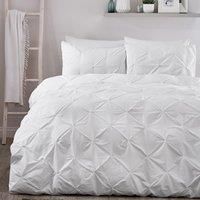 Serene Lara Ruched Easy Care Duvet Cover Set, White, Single