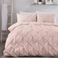 Serene Lara Ruched Easy Care Duvet Cover Set, Blush, Single