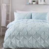 Serene Lara Ruched Easy Care Duvet Cover Set, Duck Egg, Single