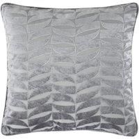 Kendal Silver Luxury Eyelet Curtains. Embossed Velvet Detail