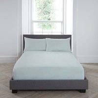 Serene - Duck Egg Fitted Sheet - 32cm Deep - Super King Size Bedding (200 x 180 x 32cm) - Soft Polycotton - Elastic Corners - Duck Egg Bedding - Duck Egg Bed Sheets - Washable Bedding & Linen in Blue