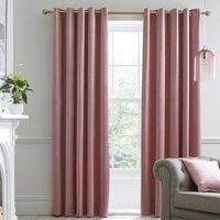 Laurence Llewelyn-Bowen Montrose-Blackout Velvet Pair of Eyelet Curtains, Blush, 66" Width x 54" Drop (168 x 137cm)