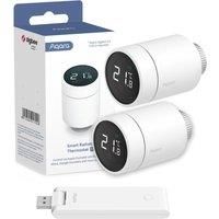 Aqara Smart Home - Radiator Smart Thermostat Twin Pack With E1 Usb-a Hub Bundle