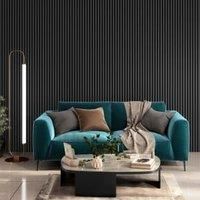 Acoustic Slat Wall Dark Grey Wood Panel - 22 x 600 x 2400mm - Home Delivery