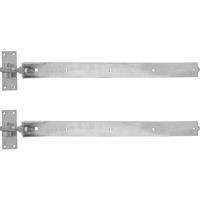 GateMate Adjustable Band & Hook on Plate 900mm Galvanised (2 Pack) in Silver Galvanised Steel