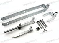 Wyre Direct Standard 24" 600mm Galvanised Gate Hinge Set Kit Top And Bottom Bands Including Fixings