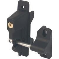 Gatemate Gravity Latch - Keyed to Differ - Single Locking - Black Polymer