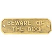 Gatemate Gate Sign 160 x 55mm "Beware of The Dog" - Brass