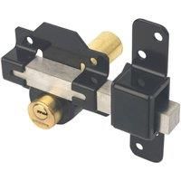 Gatemate 1490196 70mm Long Throw Gate Lock Double Locking 5 Keys Stainless Steel Gatemate