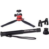 Praktica Desktop Tripod & Monopod Kit for Photography, Cameras inc GoPro, Phones inc iPhone, Samsung Galaxy, Huawei, Google Pixel, Xiaomi, Web Cams, Ring Lights & more
