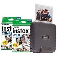 Fujifilm Instax Link Wide Printer & 40 Shots - Ash White