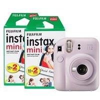 Fujifilm Instax Mini 12 Instant Camera With 40 Shot Film Pack - Clay White