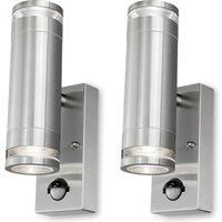 4LITE Marinus Range 4L2/2306 Smart LED Outdoor Wall Light - Stainless Steel, Twin Pack, Stainless Steel