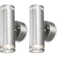 4LITE Marinus Range 4L2/2307 Smart LED Outdoor Wall Light - Stainless Steel, Twin Pack, Stainless Steel