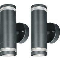 4LITE Marinus Range 4L2/2309 Smart LED Outdoor Wall Light - Anthracite, Twin Pack