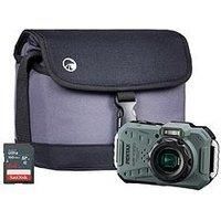 Pentax WG-1000 16.35MP 4x Zoom Digital Camera Combo - Olive