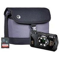 Pentax WG-8 20MP 5x Zoom Compact Digital Camera Combo- Black