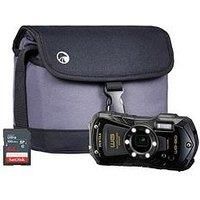 Pentax Wg-90 Tough Compact Camera - Black - Camera + Sandisk 64Gb Sd Card + System Bag