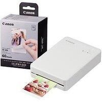 Canon Selphy Qx20 Instant Photo Printer Including 60 Shot Print Media - Sand White