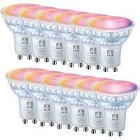 4LITE 4L1/8052 Wiz Connected Smart LED Bulb - GU10, Silver, Pack of 12