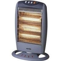 Warmlite Three Bar Halogen Heater, Wide Angle Oscillation Function, 1200 W, Grey