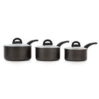 Tower T80302 Cerasure 3 Piece Ceramic Coated Saucepan Set - Graphite Grey -New