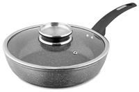 Tower Cerastone Induction Saute Pan, Non Stick Ceramic Coating, Easy to Clean, Dishwasher Safe, Graphite, 28 cm