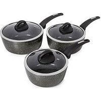 Tower Saucepan Set, Cerastone, Forged Aluminium with Easy Clean Non-Stick