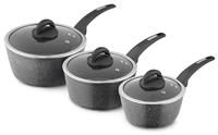 Tower Saucepan Set, Cerastone, Forged Aluminium with Easy Clean Non-Stick