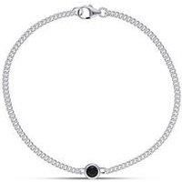 The Love Collection Gents Sterling Silver 4Mm Black Cz Bracelet
