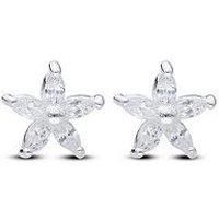 The Love Collection Sterling Silver Cz Flower Stud Earrings